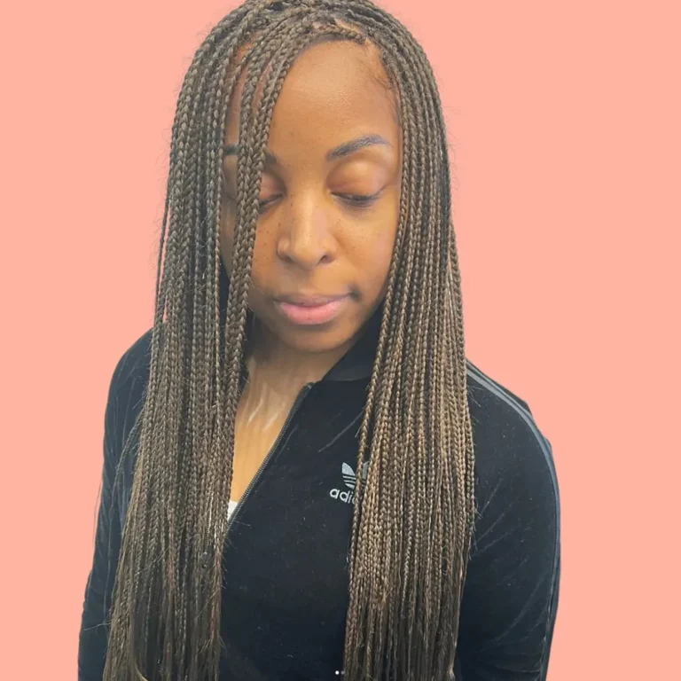 Long fine knotless braids
